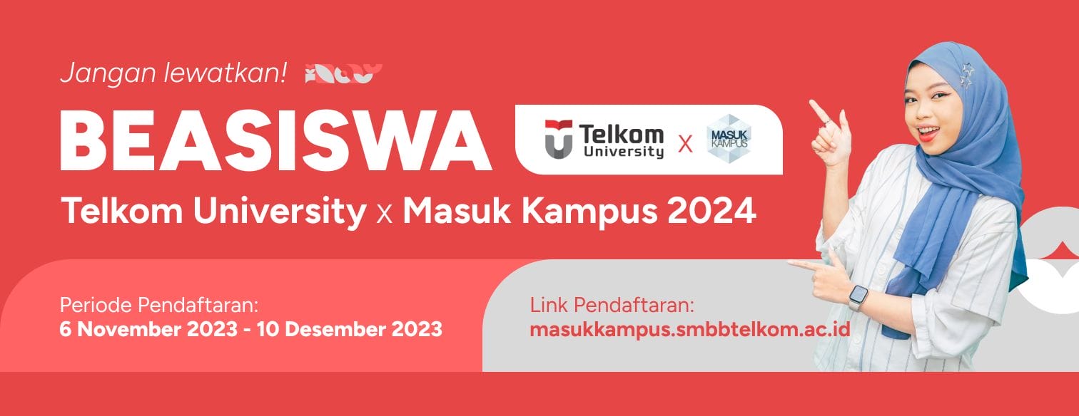 Web Banner Jalur Beasiswa Telkom University X Masuk Kampus 2024